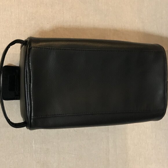 Guess Men's Black Leather Bag – Grooming/Shaving Travel Dopp Kit - Picture 8 of 9